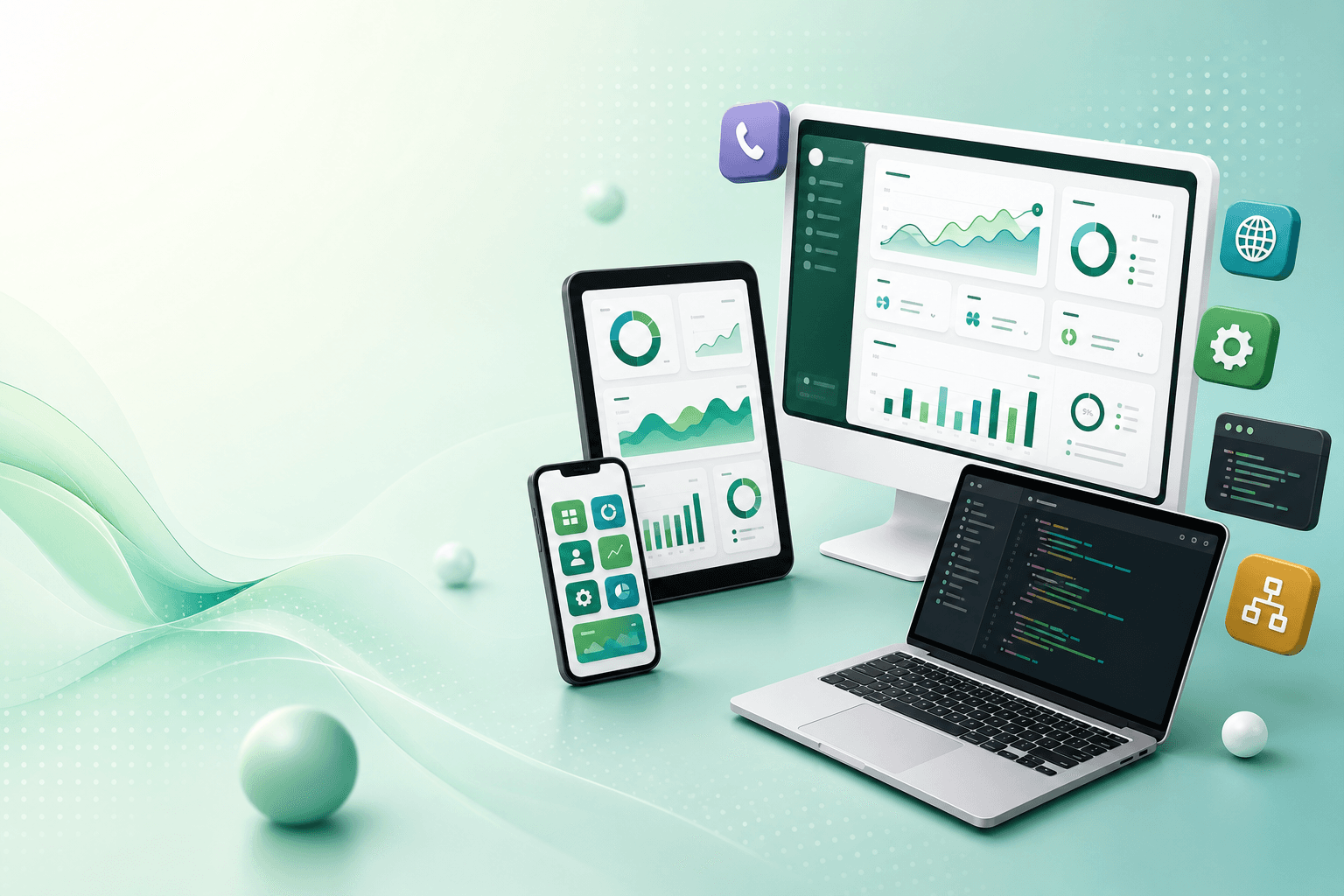 Connected digital ecosystem of dashboards, apps and analytics